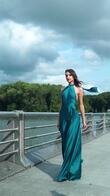 Emerald Green Silk Halter Gown preview video # 2