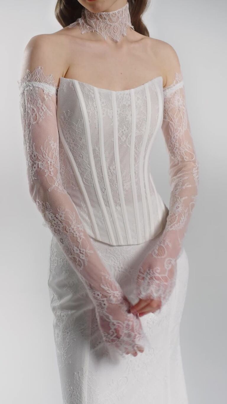 Prima Ivory Lace Corset Wedding Dress