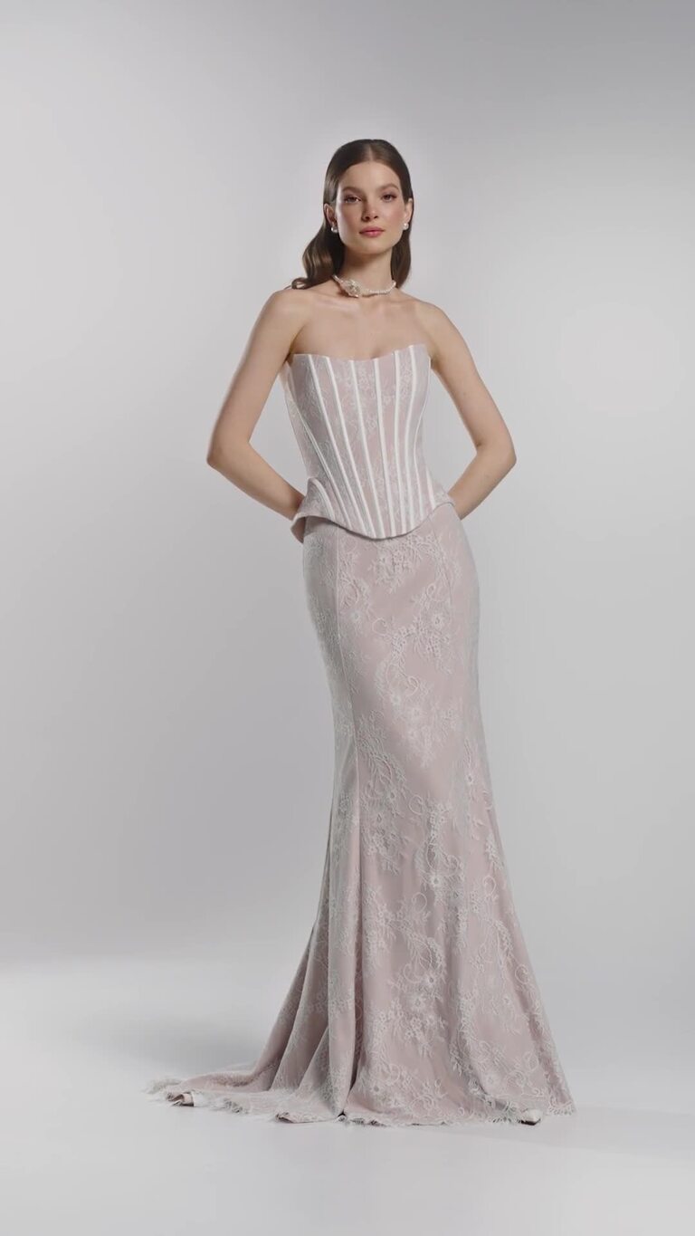 Prima Beige Lace Corset Dress