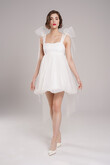 Short Ivory Babydoll Wedding Dress Leoni preview photo # 3