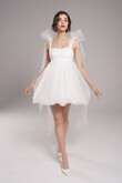 Short Ivory Babydoll Wedding Dress Leoni