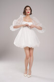 Lessi ivory short baby doll dress preview photo # 4