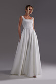Vlada Square Neck A-Line Wedding Dress with Pockets preview photo # 1