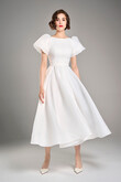 Audrey Ivory Organza Midi Dress preview photo # 1