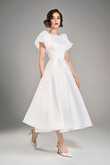 Audrey Ivory Organza Midi Dress preview photo # 3
