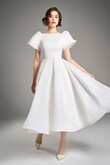Audrey Ivory Organza Midi Dress preview photo # 5