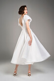 Audrey Ivory Organza Midi Dress preview photo # 12