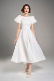 Audrey Ivory Organza Midi Dress preview photo # 6