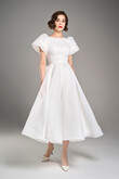 Audrey Ivory Organza Midi Dress preview photo # 7