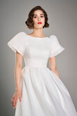 Audrey Ivory Organza Midi Dress preview photo # 10