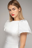 Audrey-1 Ivory Satin Midi Dress preview photo # 5
