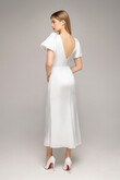 Audrey-1 Ivory Satin Midi Dress preview photo # 6