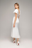 Audrey-1 Ivory Satin Midi Dress preview photo # 7