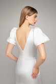 Audrey-1 Ivory Satin Midi Dress preview photo # 8