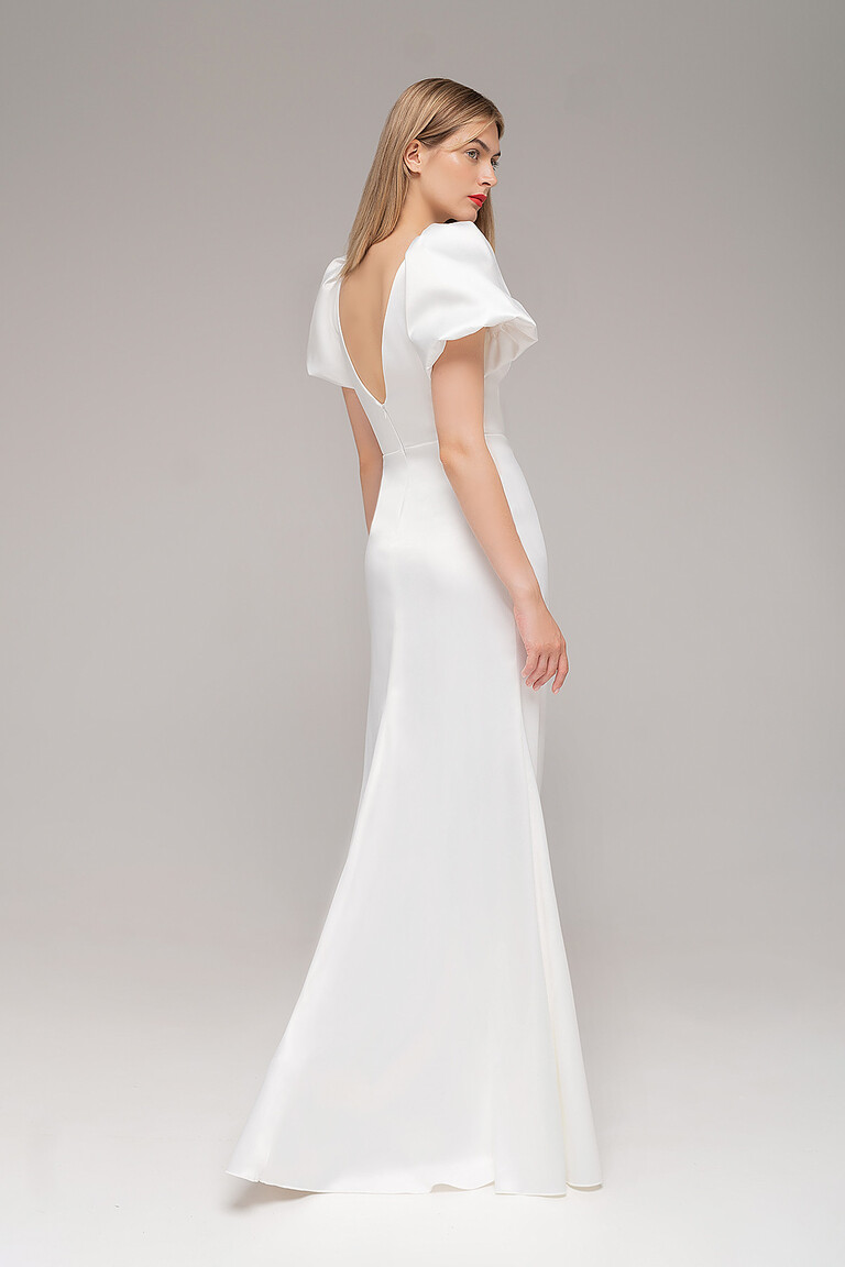 Audrey Minimalist Stretch Satin Dress