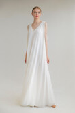 Joan ivory chiffon v-neck dress preview photo # 2