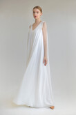 Joan ivory chiffon v-neck dress preview photo # 1