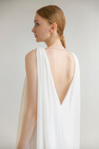 Joan ivory chiffon v-neck dress preview photo # 5