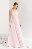 Powder Pink Chiffon Halter Open Back Dress