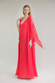 Joan red chiffon formal dress preview photo # 4
