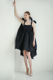 Short Black Organza Babydoll Dress Leoni preview photo # 7
