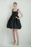 Short Black Organza Babydoll Dress Leoni preview photo # 5
