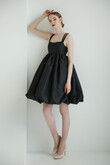 Short Black Organza Babydoll Dress Leoni preview photo # 8