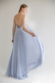 Isa Light Blue Flowy Chiffon Dress preview photo # 6