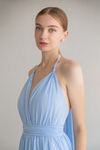 Light Blue Chiffon Halter Open Back Dress preview photo # 4