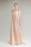 Isa Peach Flowy Chiffon Dress preview photo # 11