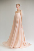 Isa Peach Flowy Chiffon Dress preview photo # 9