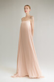 Isa Peach Flowy Chiffon Dress preview photo # 8