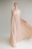 Isa Peach Flowy Chiffon Dress preview photo # 7