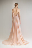 Isa Peach Flowy Chiffon Dress preview photo # 6