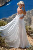 Isa Ivory Flowy Chiffon Dress preview photo # 15