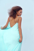 Isa Tiffany Blue Flowy Chiffon Dress preview photo # 4