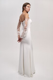 Fleur preview photo # 5 Fleur Off-the-Shoulder Crepe Wedding Dress with Lace Sleeves preview photo # 5