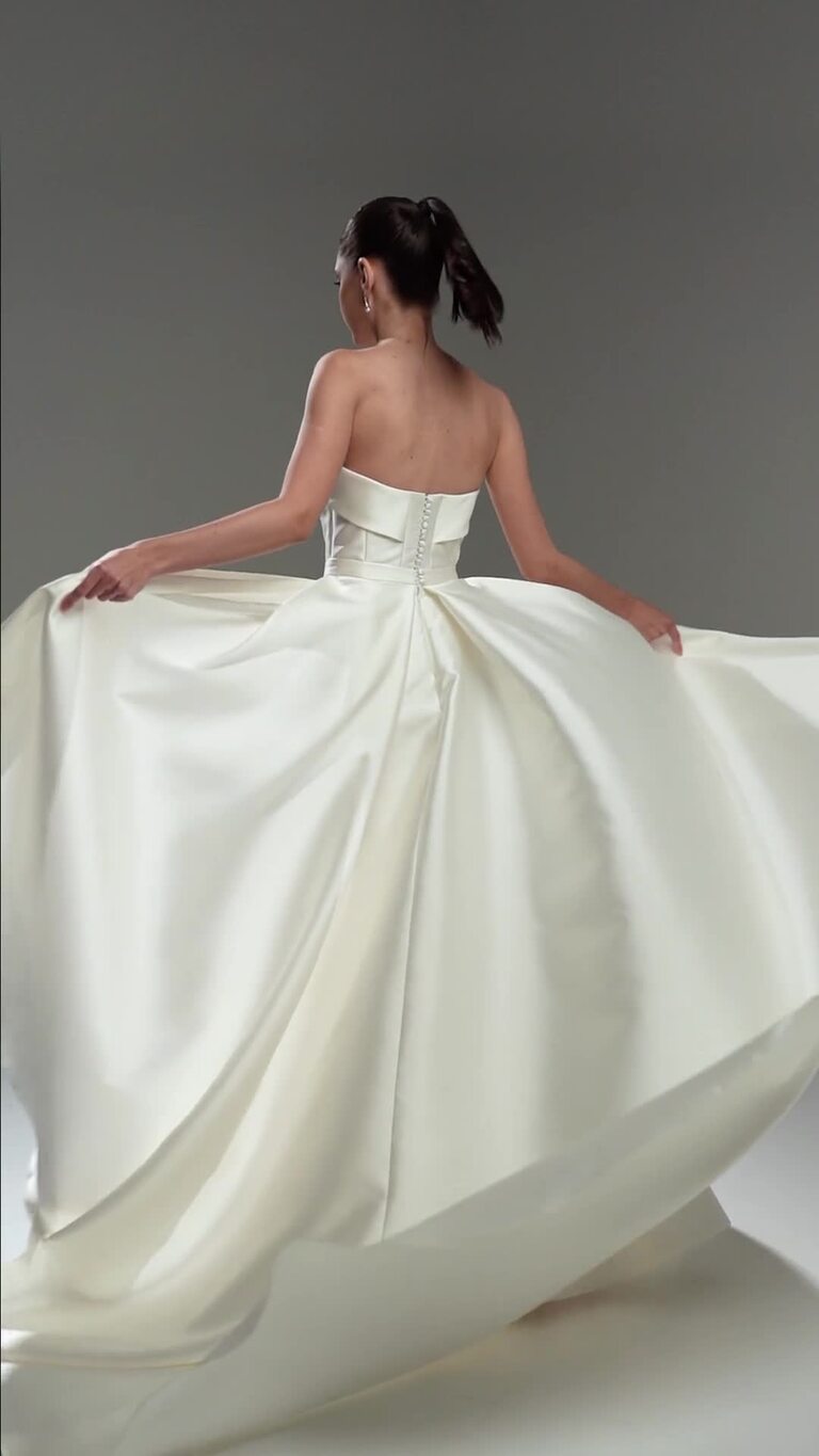 Gala Mikado Mermaid Dress with Detachable Train