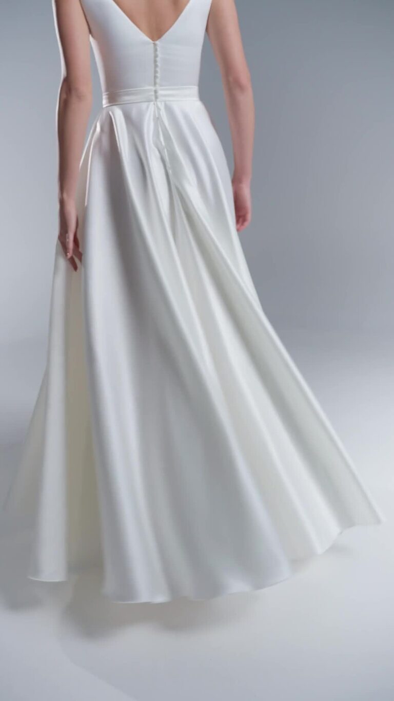 Vlada Square Neck A-Line Wedding Dress with Pockets
