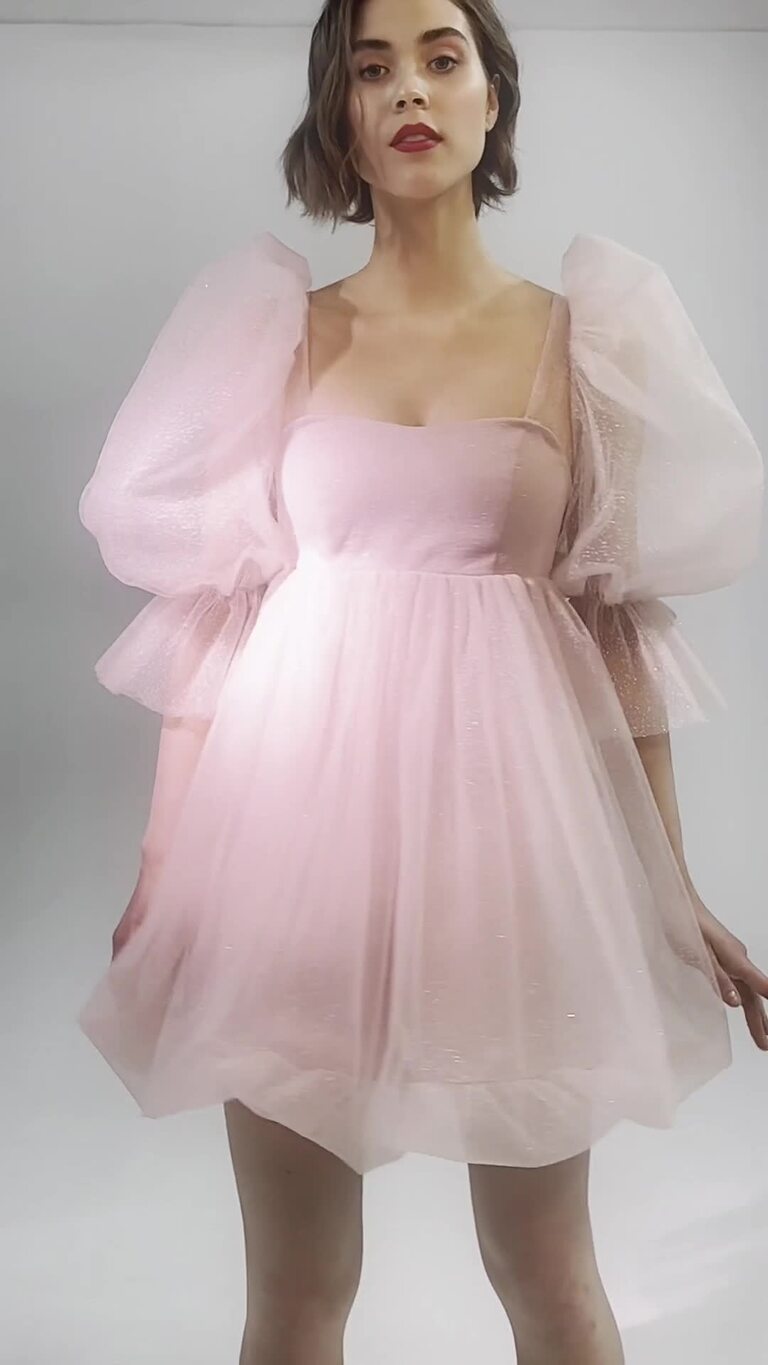 Lessi powder pink baby doll dress