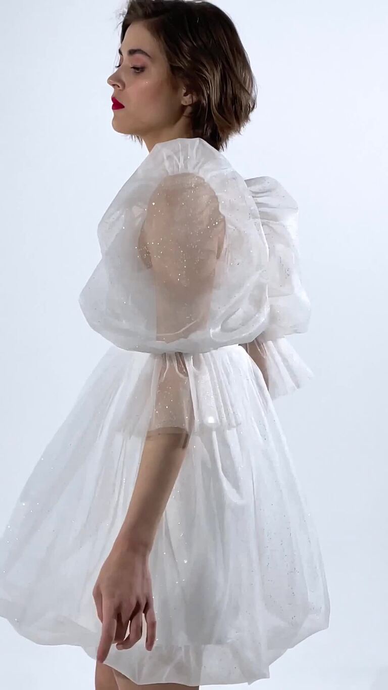 Lessi ivory short baby doll dress