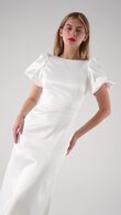 Audrey-1 Ivory Satin Midi Dress preview video # 2