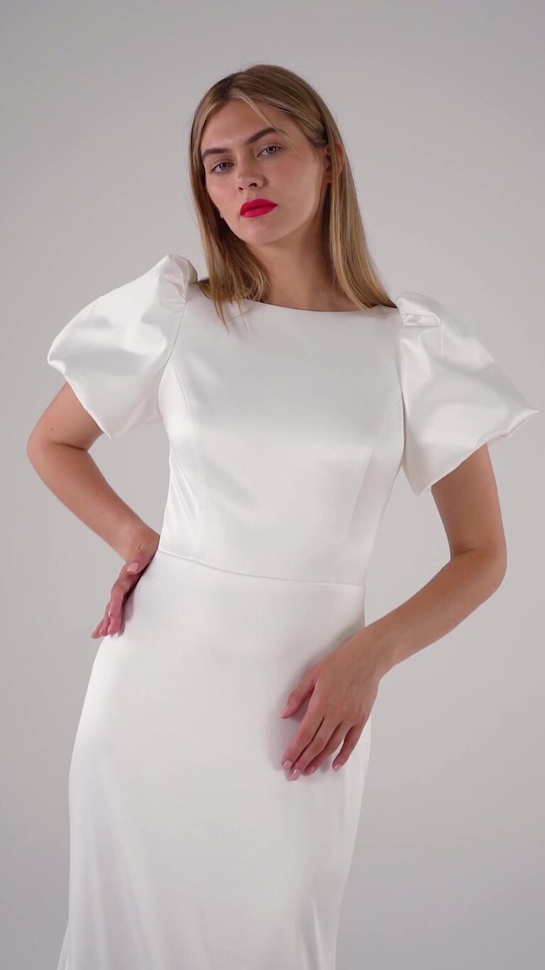 Audrey Minimalist Stretch Satin Dress