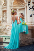 Isa Tiffany Blue Flowy Chiffon Dress