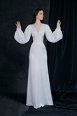 Hannah preview photo # 12 Hannah Satin Mermaid Wedding Dress with Voluminous Sleeves preview photo # 12