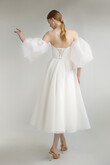Grace Ivory Midi Dress with Puff Sleeves preview photo # 5