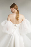 Grace Ivory Midi Dress with Puff Sleeves preview photo # 6