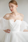 Grace Ivory Midi Dress with Puff Sleeves preview photo # 7
