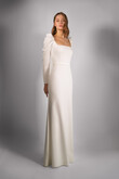 Bianca preview photo # 5 Bianca Modest Crepe Long Sleeve Wedding Dress preview photo # 5