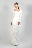 Bianca preview photo # 1 Bianca Modest Crepe Long Sleeve Wedding Dress preview photo # 1
